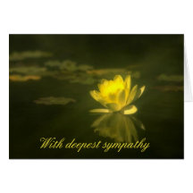 Carte jaune de condoléance de nénuphar