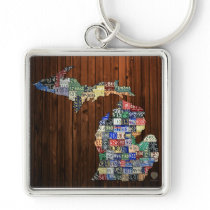 Carte Keychain de plaque minéralogique du Michigan