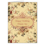 Carte l'épousant florale de Congrats de roses vint