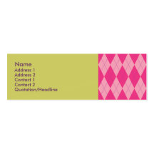Carte maigre à motifs de losanges rose cartes de visite professionnelles