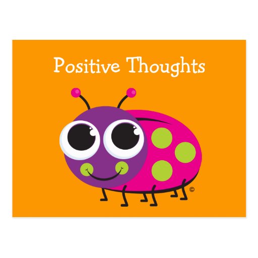 Carte mignonne de coccinelle de pensées positives carte postale