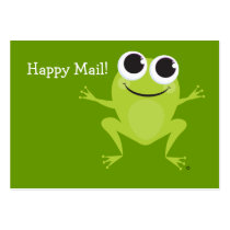 Carte mignonne de grenouille "de courrier heureux" modèle de carte de visite