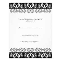 Carte noire et blanche de l'invitation RSVP de mar