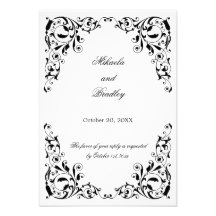 Carte noire et blanche élégante des remous RSVP Faire-parts