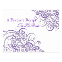 Carte nuptiale pourpre baroque exquise de recette  carte postale