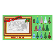 Carte photo d'arbres de Noël Cartes De Vœux Avec Photo