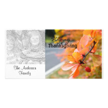 Carte photo de bon thanksgiving modèle pour photocarte