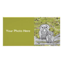 Carte photo de hiboux et de papillons photocartes