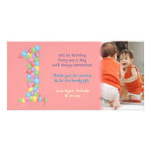 Carte photo de Merci d'anniversaire de bébé de béb Photocartes Personnalisées