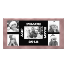 Carte photo de Noël avec amour de paix de joie de  Cartes De Vœux Avec Photo