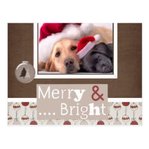 Carte photo de Noël d'animal familier Cartes Postales
