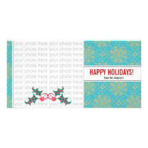 Carte photo de Noël de houx {4 x 8} Photocarte Customisée