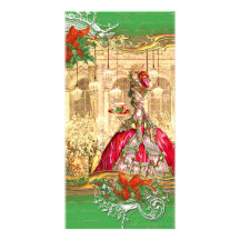 Carte photo de Noël de thé de Marie Antoinette Photocarte Customisée