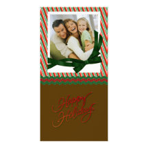 Carte photo de rayure de chocolat de vacances modèle pour photocarte