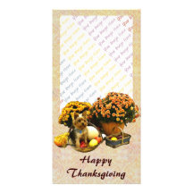 Carte photo du thanksgiving du petit chiot cartes avec photo