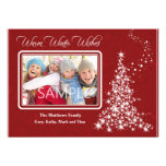 Carte photo élégant d'arbre de Noël blanc Bristols Personnalisés