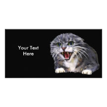 Carte photo gris fou de chat cartes de vœux avec photo