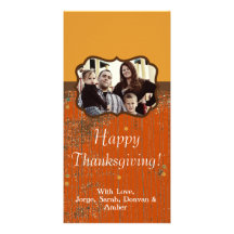 carte photo grunge orange et jaune de 4x8 de thank photocarte