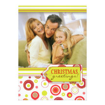 Carte photo heureux du point de polka de vacances  invitations personnalisées