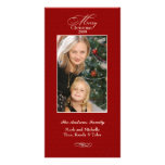 Carte photo rouge élégant de Noël Photocartes