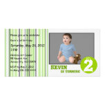 Carte photo vert d'anniversaire de enfant de rayur carte avec photo