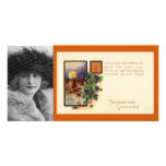 Carte photo vintage de thanksgiving cartes de vœux avec photo