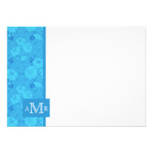 Carte plate 4,5 x 6,25 de régate de monogramme ble bristol personnalisé
