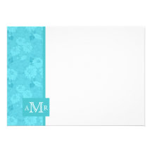 Carte plate 4,5 x 6,25 du Curaçao de monogramme bl Bristol Personnalisé