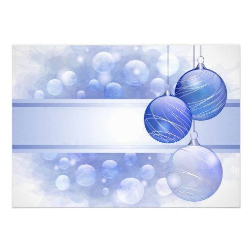 Carte plate de Noël bleu Cartons D'invitation