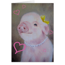 Carte porcine de Saint-Valentin de bébé