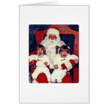 Carte postal père noël avec enfants qui pleurent