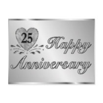 Carte postale - 25ème anniversaire - argent