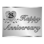 Carte postale - 25ème anniversaire - argent