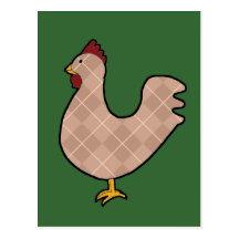 Carte postale à motifs de losanges de coq d'art po