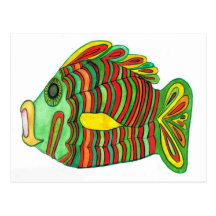Carte postale antique de poissons du Nil Bulti