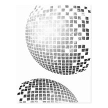 Carte postale d'amusement de boule de disco rétro