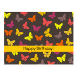 Carte postale d'anniversaire de papillons d'automn