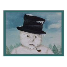 Carte postale de bonhomme de neige