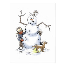 Carte postale de bonhomme de neige