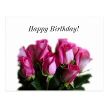 carte postale de bouquet de rose de rose