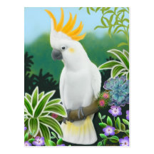 Carte postale de cacatoès de Citron