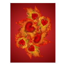 Carte postale de coeurs d'automne