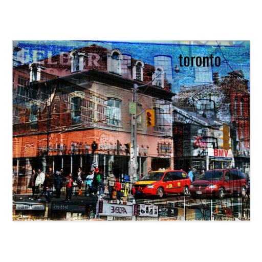 Carte postale de collage de rue de reine de Toront