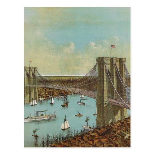 Carte postale de couleur de pont de Brooklyn