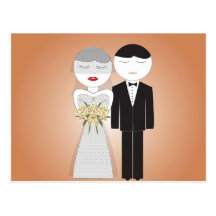 Carte postale de couples de mariage