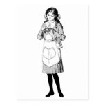Carte postale de couture de fille