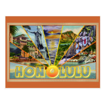 Carte postale de cru de Honolulu Hawaï