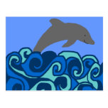 Carte postale de dauphin de boucle de vague