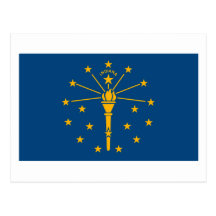 Carte postale de drapeau de l'Indiana