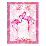 Carte postale de flamants de Valentine